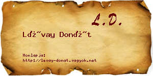 Lévay Donát névjegykártya